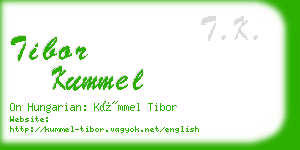 tibor kummel business card